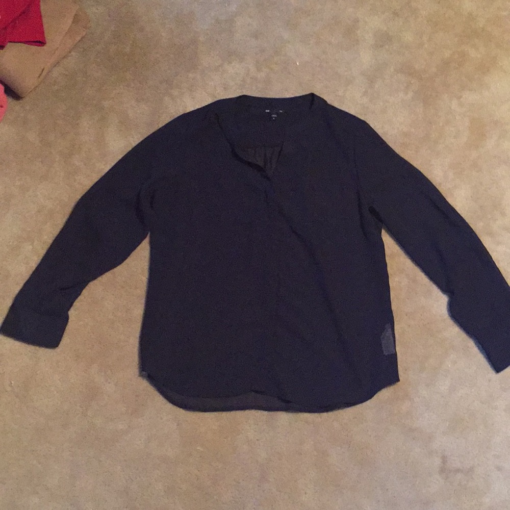 Gap Navy Blue Chiffon Blouse Size M